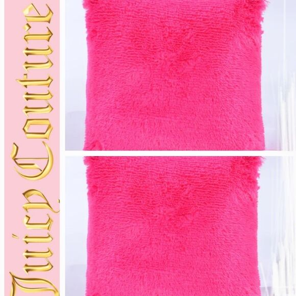 Juicy Couture Home Set of 2 Faux Fur Plush Decorative Pillows - Picture 1 of 5